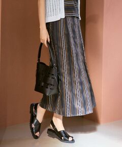 自由区 / ジユウク ミニ・ひざ丈スカート | 【カタログ掲載・セットアップ対応】マルチストライプジャカード スカート