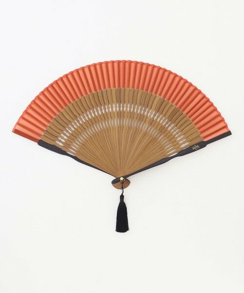自由区 / ジユウク その他小物 | カラーブロック 扇子（オレンジ）