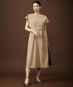 自由区 / ジユウク ロング・マキシ丈ワンピース | 【カタログ掲載・ベルト付き】ウーステッドライク ワンピース
