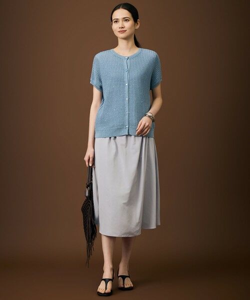 自由区 / ジユウク セットアップ | 【WEB限定・2点SET・着回し3WAY以上】セットアップニット・スカート(ブルー×ライトグレー)