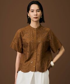 自由区 / ジユウク シャツ・ブラウス | 【SHIHOさん着用・1枚で着映える・清涼感】エンブロイダリーローンレース ブラウス