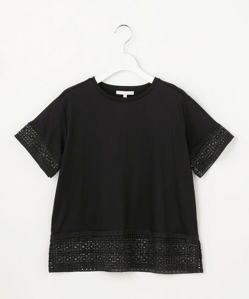 自由区 / ジユウク カットソー | 【色違いで揃える方多数】ナチュラルコットンハイゲージレースドッキング Tシャツ | 詳細20