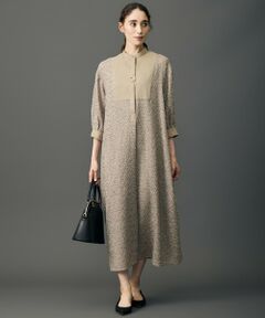 自由区 / ジユウク ミニ丈・ひざ丈ワンピース | 【SHIHOさん着用・一枚でサマになる】シアーカットジャガードバンドカラーシャツ ワンピース