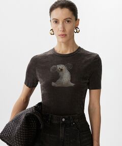 JNBY / ジェーエヌビーワイ Tシャツ | Velour Short Sleeve Top / ベロアショートスリーブトップス