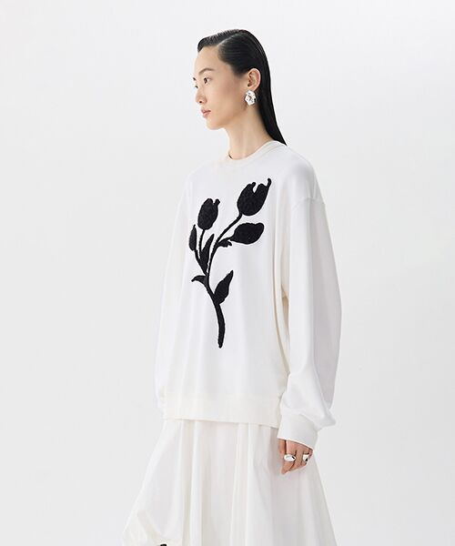 JNBY / ジェーエヌビーワイ スウェット | 3D Floral Sweatshirt / フローラルスウェットシャツ | 詳細1