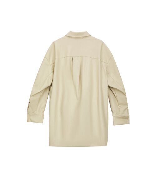JNBY / ジェーエヌビーワイ ミニ丈・ひざ丈ワンピース | Faux Leather Shirt Dress /レザーシャツドレス | 詳細21