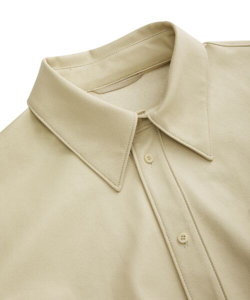 JNBY / ジェーエヌビーワイ ミニ丈・ひざ丈ワンピース | Faux Leather Shirt Dress /レザーシャツドレス | 詳細22