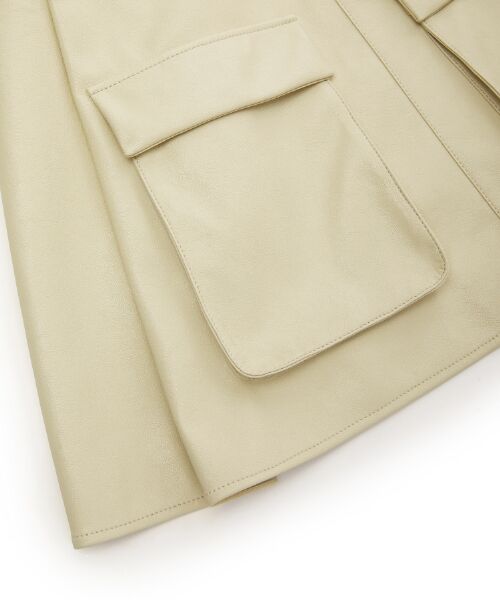 JNBY / ジェーエヌビーワイ ミニ丈・ひざ丈ワンピース | Faux Leather Shirt Dress /レザーシャツドレス | 詳細23