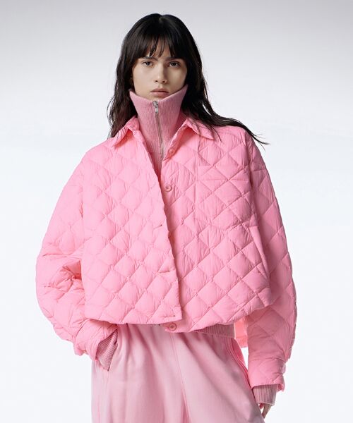 JNBY/ジェーエヌビーワイ Diamond-quilted Cropped Jacket PINK S JNBY/ジェーエヌビーワイ Diamond-quilted Cropped Jacket PINK S