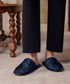 JNBY / ジェーエヌビーワイ その他小物 | HOME Floral-pattern Velvet Square-toe Slippers / スクエアトゥスリッパ