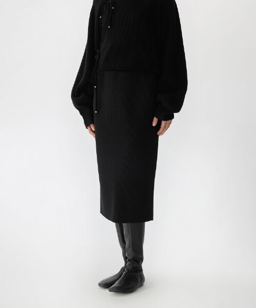JNBY/ジェーエヌビーワイ Elegant Ribbed Knit Pencil Skirt BLACK S JNBY/ジェーエヌビーワイ Elegant Ribbed Knit Pencil Skirt BLACK S