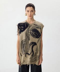 JNBY / ジェーエヌビーワイ ベスト | Distressed Bloom Knit Vest / ニットベスト