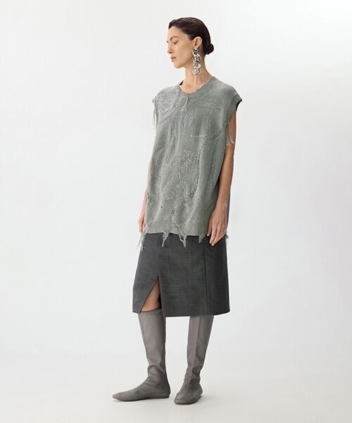 JNBY / ジェーエヌビーワイ ベスト | Distressed Bloom Knit Vest / ニットベスト | 詳細12