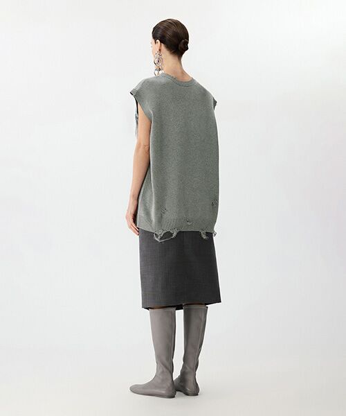 JNBY / ジェーエヌビーワイ ベスト | Distressed Bloom Knit Vest / ニットベスト | 詳細13