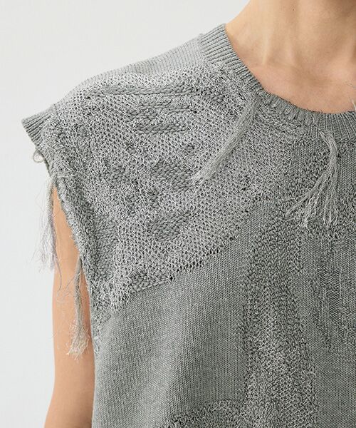 JNBY / ジェーエヌビーワイ ベスト | Distressed Bloom Knit Vest / ニットベスト | 詳細14