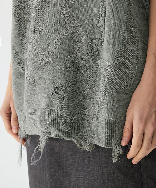 JNBY / ジェーエヌビーワイ ベスト | Distressed Bloom Knit Vest / ニットベスト | 詳細15