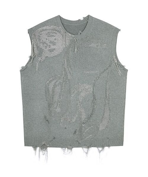 JNBY / ジェーエヌビーワイ ベスト | Distressed Bloom Knit Vest / ニットベスト | 詳細16