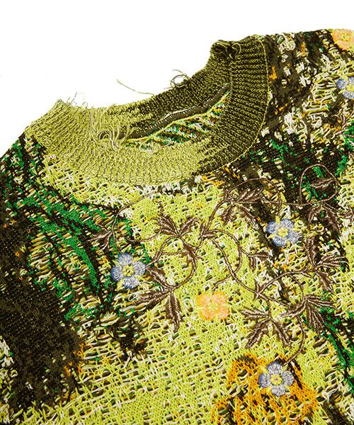 セール】 Distressed Floral Sweater / フローラルセーター