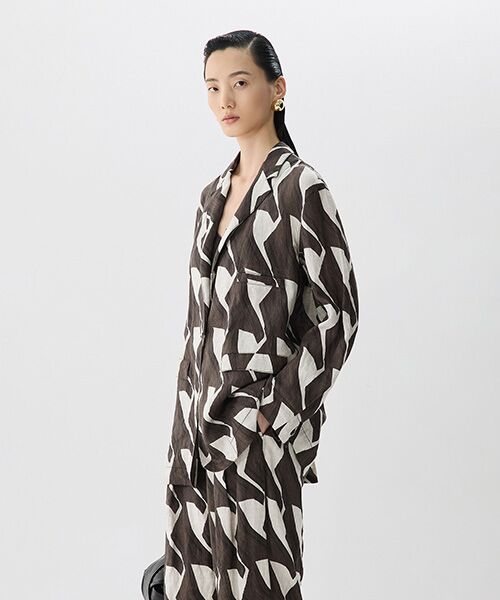 JNBY / ジェーエヌビーワイ テーラードジャケット | Urban Graphic Linen Jacket / リネンジャケット | 詳細1