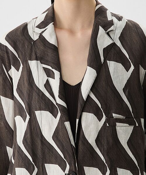 JNBY / ジェーエヌビーワイ テーラードジャケット | Urban Graphic Linen Jacket / リネンジャケット | 詳細2