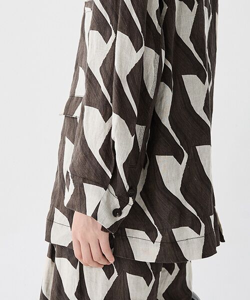 JNBY / ジェーエヌビーワイ テーラードジャケット | Urban Graphic Linen Jacket / リネンジャケット | 詳細3