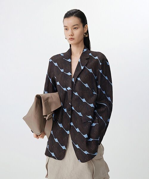 JNBY / ジェーエヌビーワイ テーラードジャケット | Urban Graphic Linen Jacket / リネンジャケット | 詳細10