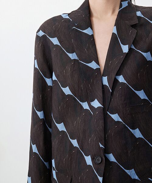 JNBY / ジェーエヌビーワイ テーラードジャケット | Urban Graphic Linen Jacket / リネンジャケット | 詳細11