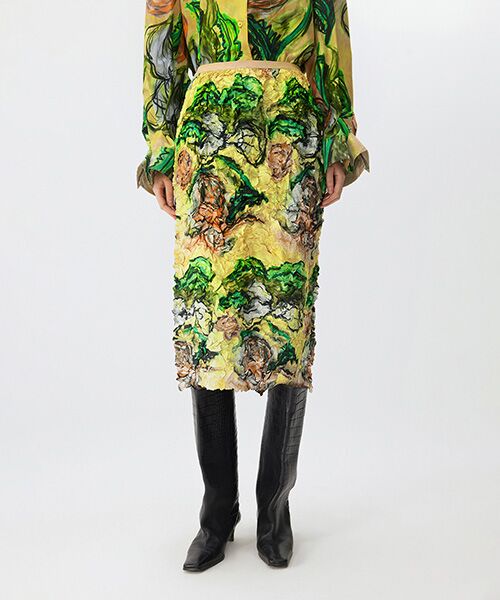 JNBY/ジェーエヌビーワイ Abstract Bloom Crinkle Skirt CORN S JNBY/ジェーエヌビーワイ Abstract Bloom Crinkle Skirt CORN S