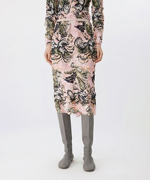 JNBY/ジェーエヌビーワイ Abstract Bloom Crinkle Skirt SHAMPOO PINK XS JNBY/ジェーエヌビーワイ Abstract Bloom Crinkle Skirt SHAMPOO PINK XS
