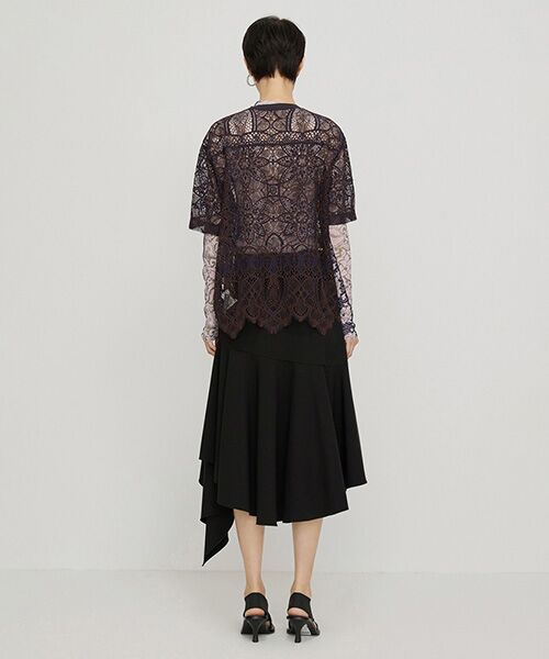 JNBY / ジェーエヌビーワイ ミニ・ひざ丈スカート | Asymmetric Hem Stretch-nylon Midi Skirt / アシンメトリースカート | 詳細7