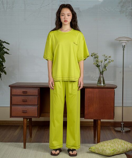 JNBY / ジェーエヌビーワイ ルームウェア | HOME Basic Loose-cut Genderless Cotton T-shirt / ジェンダーレスコットンTシャツ | 詳細1