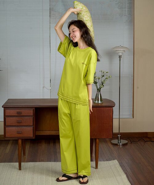 JNBY / ジェーエヌビーワイ ルームウェア | HOME Basic Loose-cut Genderless Cotton T-shirt / ジェンダーレスコットンTシャツ | 詳細4