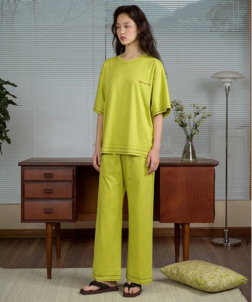 JNBY / ジェーエヌビーワイ ルームウェア | HOME Basic Cotton Relaxed-leg Trousers / リラックスパンツ | 詳細2