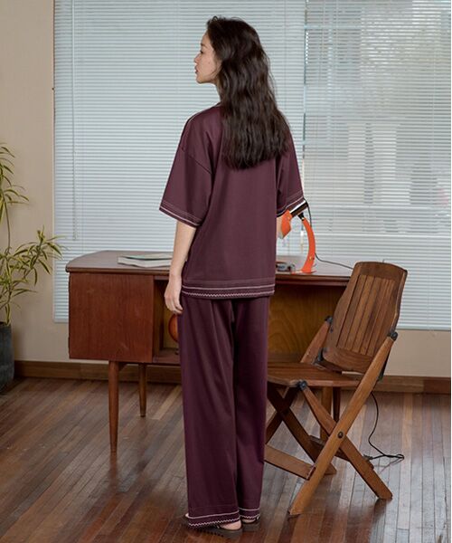 JNBY / ジェーエヌビーワイ ルームウェア | HOME Basic Cotton Relaxed-leg Trousers / リラックスパンツ | 詳細12