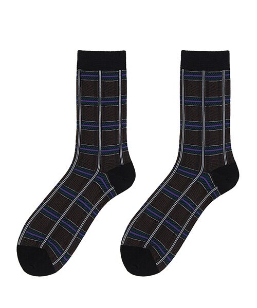 JNBY/ジェーエヌビーワイ Tartan Nylon Socks BROWN BLACK ONE SIZE JNBY/ジェーエヌビーワイ Tartan Nylon Socks BROWN BLACK ONE SIZE