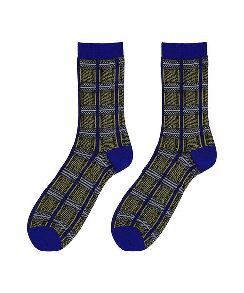 JNBY/ジェーエヌビーワイ Tartan Nylon Socks YELLOW BLUE ONE SIZE JNBY/ジェーエヌビーワイ Tartan Nylon Socks YELLOW BLUE ONE SIZE