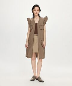 JNBY / ジェーエヌビーワイ ミニ丈・ひざ丈ワンピース | Cloud Large Pocket Zip-front Cotton Dress / ジップアップドレス