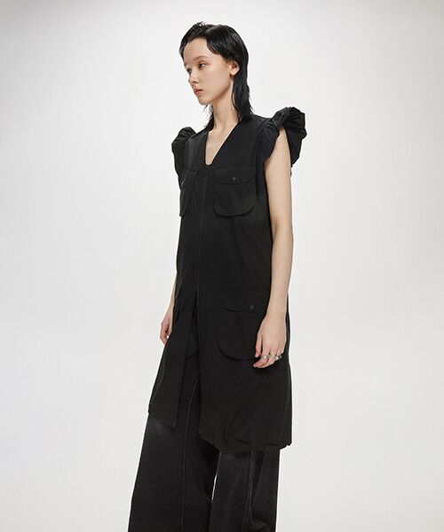 JNBY / ジェーエヌビーワイ ミニ丈・ひざ丈ワンピース | Cloud Large Pocket Zip-front Cotton Dress / ジップアップドレス | 詳細3