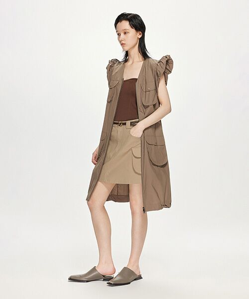 JNBY / ジェーエヌビーワイ ミニ丈・ひざ丈ワンピース | Cloud Large Pocket Zip-front Cotton Dress / ジップアップドレス | 詳細9