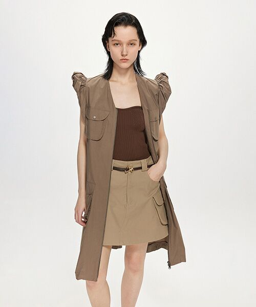 JNBY / ジェーエヌビーワイ ミニ丈・ひざ丈ワンピース | Cloud Large Pocket Zip-front Cotton Dress / ジップアップドレス | 詳細11