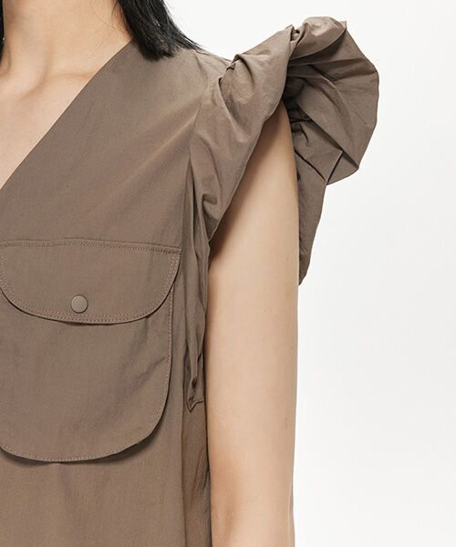 JNBY / ジェーエヌビーワイ ミニ丈・ひざ丈ワンピース | Cloud Large Pocket Zip-front Cotton Dress / ジップアップドレス | 詳細13