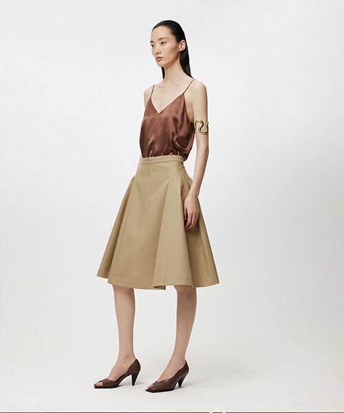 セール】 Classic Wearable Cotton Flared Midi Skirt