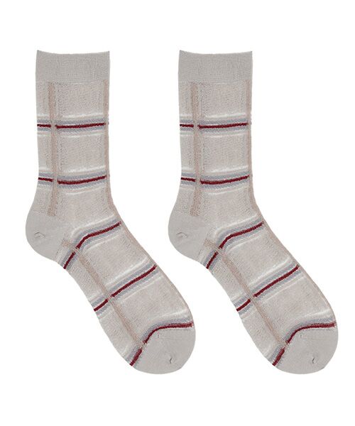 JNBY / ジェーエヌビーワイ ソックス | Windowpane-check Nylon Socks / チェックナイロンソックス | 詳細1