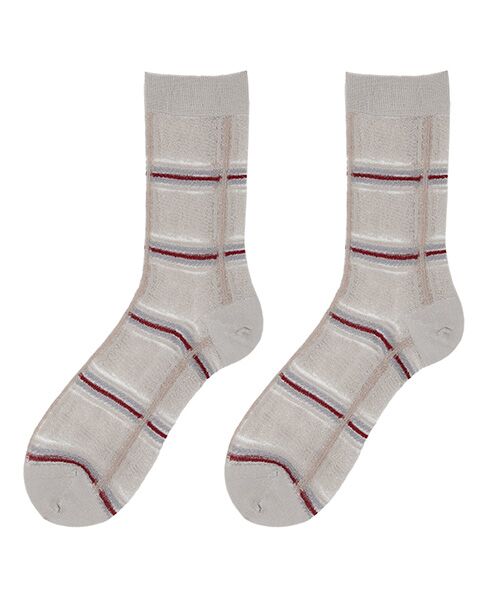 JNBY/ジェーエヌビーワイ Windowpane-check Nylon Socks LINEN ONE SIZE JNBY/ジェーエヌビーワイ Windowpane-check Nylon Socks LINEN ONE SIZE