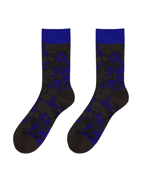 JNBY/ジェーエヌビーワイ Retro Floral-jacquard Sheer Stretch-nylon Socks ROYAL BLUE ONE SIZE JNBY/ジェーエヌビーワイ Retro Floral-jacquard Sheer Stretch-nylon Socks ROYAL BLUE ONE SIZE