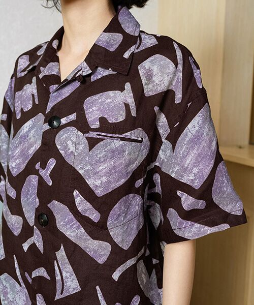 JNBY / ジェーエヌビーワイ ルームウェア | HOME Genderless Loose-fit Linen Pajama Shirt / ジオメトリックリネンパジャマシャツ | 詳細3