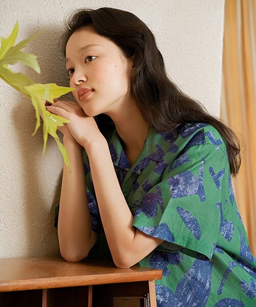 JNBY / ジェーエヌビーワイ ルームウェア | HOME Genderless Loose-fit Linen Pajama Shirt / ジオメトリックリネンパジャマシャツ | 詳細10