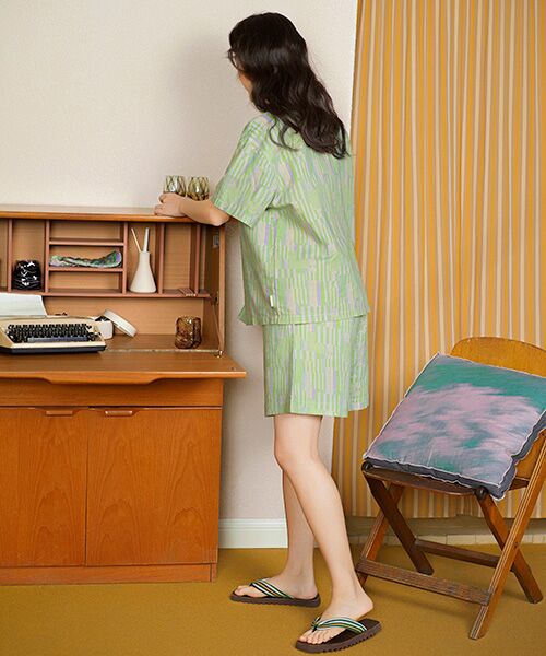 JNBY / ジェーエヌビーワイ ルームウェア | HOME Genderless Loose-fit Geometric-print Linen-blend Pajama Shorts / ジェンダーレスジオメトリックプリント パジャマショートパンツ | 詳細1