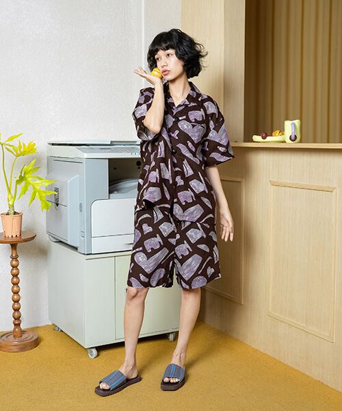 JNBY / ジェーエヌビーワイ ルームウェア | HOME Genderless Loose-fit Linen Pajama Shorts / ジェンダーレスリネンパジャマ ショートパンツ | 詳細1