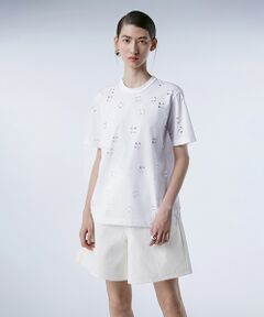 JNBY / ジェーエヌビーワイ Tシャツ | Laser-cut Floral Hollow T-Shirt / レースカットフローラルTシャツ